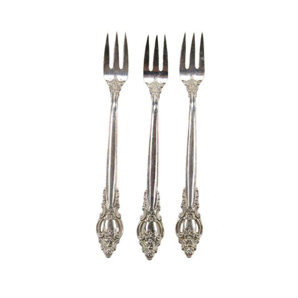 International Silver Plate Floral Cocktail Forks LOT 3
